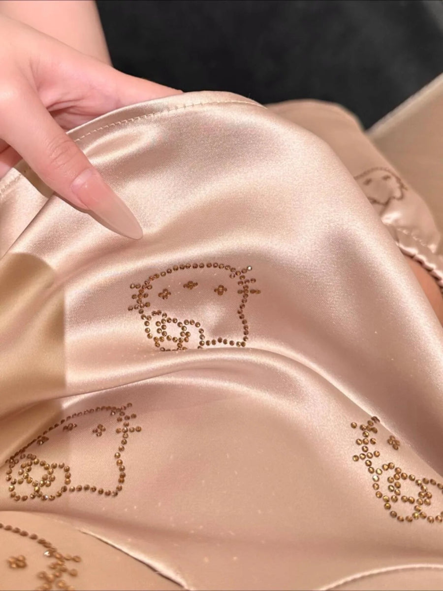 HelloKitty Satin Pyjama Set - Silky Lingerie - KittyCup - Heaven