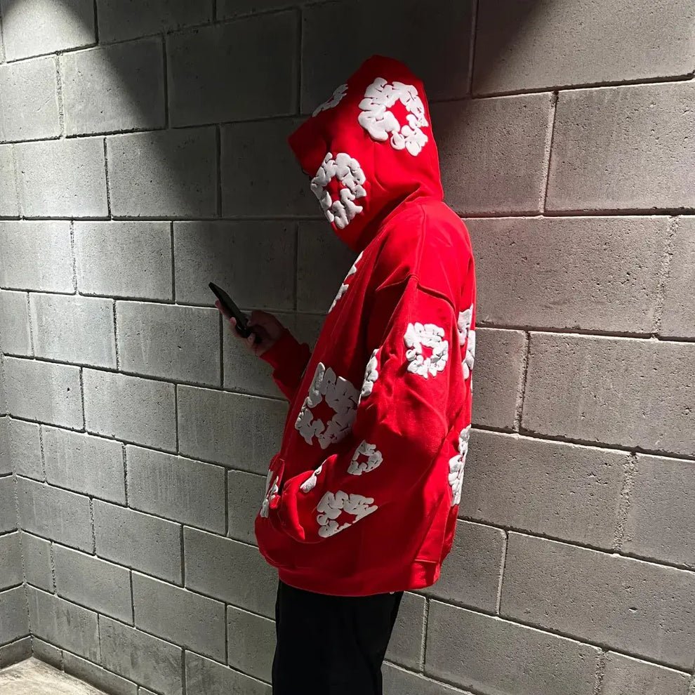 Denim-Tears Hoodie - Blumenkranz Rot - KittyCup-Heaven