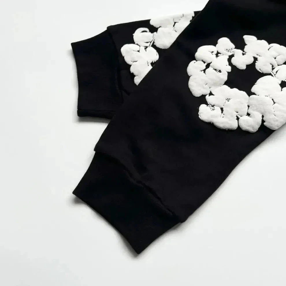 Denim-Tears Hoodie - Blumenkranz Schwarz - KittyCup-Heaven
