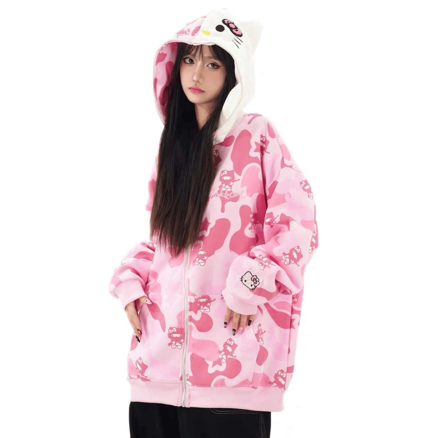 HelloKitty | Camouflage Zip-Hoodie - KittyCup-Heaven