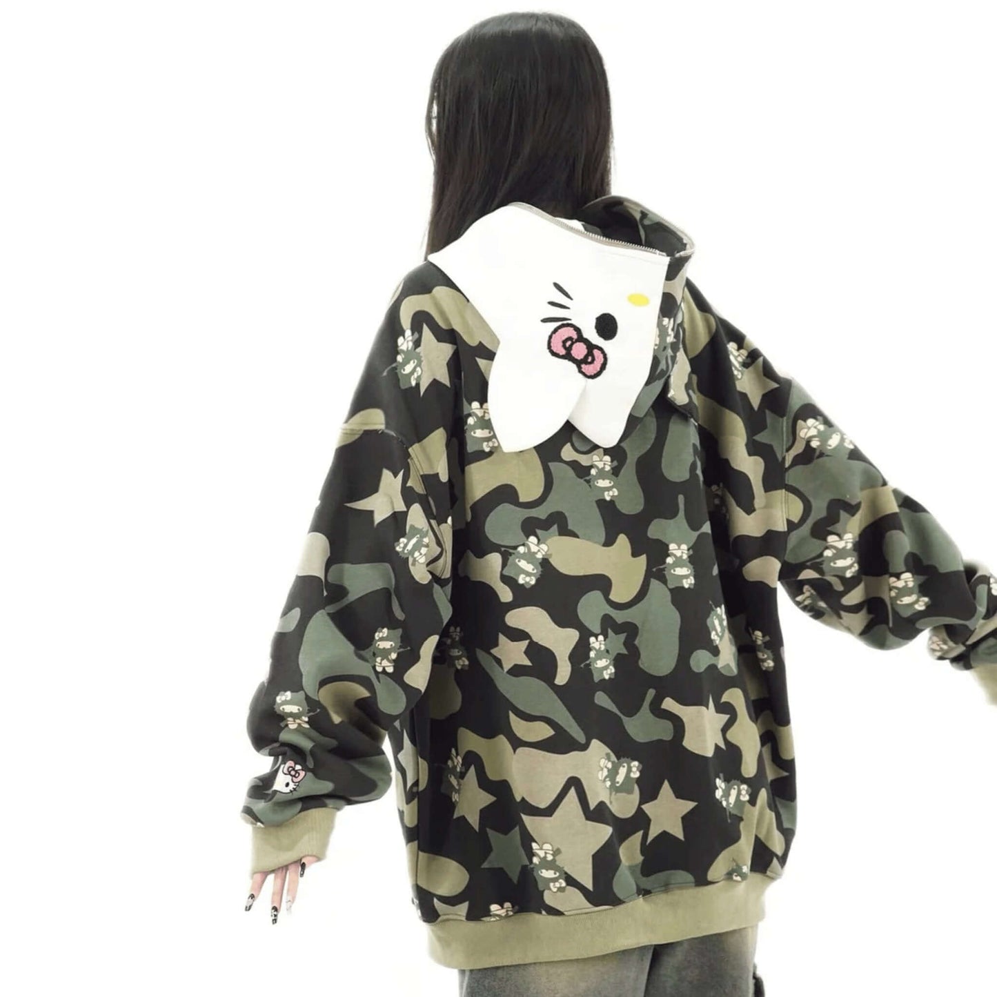 HelloKitty | Camouflage Zip-Hoodie - KittyCup-Heaven