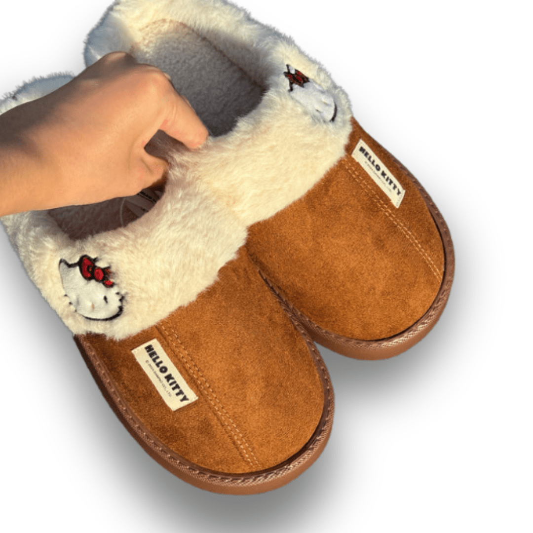 HelloKitty | Vintage Brown Pantoffeln - KittyCup-Heaven