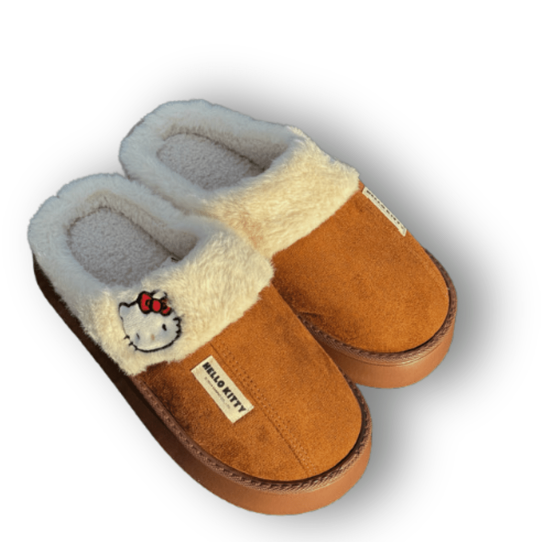 HelloKitty | Vintage Brown Pantoffeln - KittyCup-Heaven