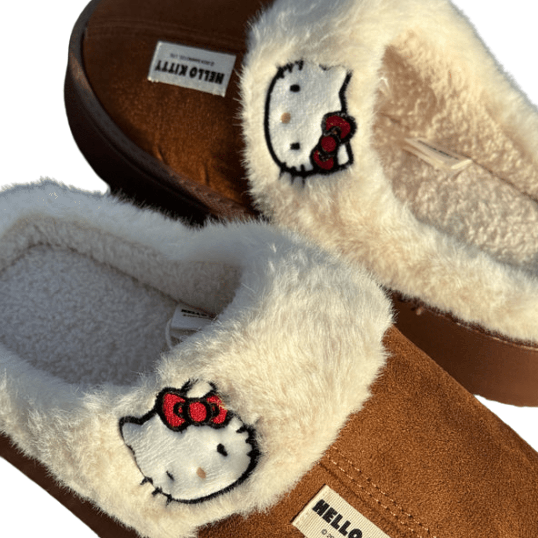 HelloKitty | Vintage Brown Pantoffeln - KittyCup-Heaven