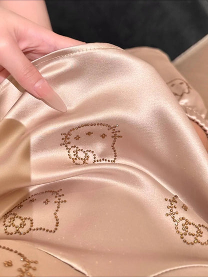 HelloKitty Satin Pyjama Set - Silky Lingerie - KittyCup - Heaven