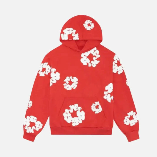 Denim-Tears Hoodie - Blumenkranz Rot - KittyCup-Heaven