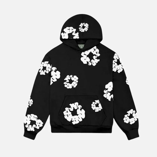 Denim-Tears Hoodie - Blumenkranz Schwarz - KittyCup-Heaven