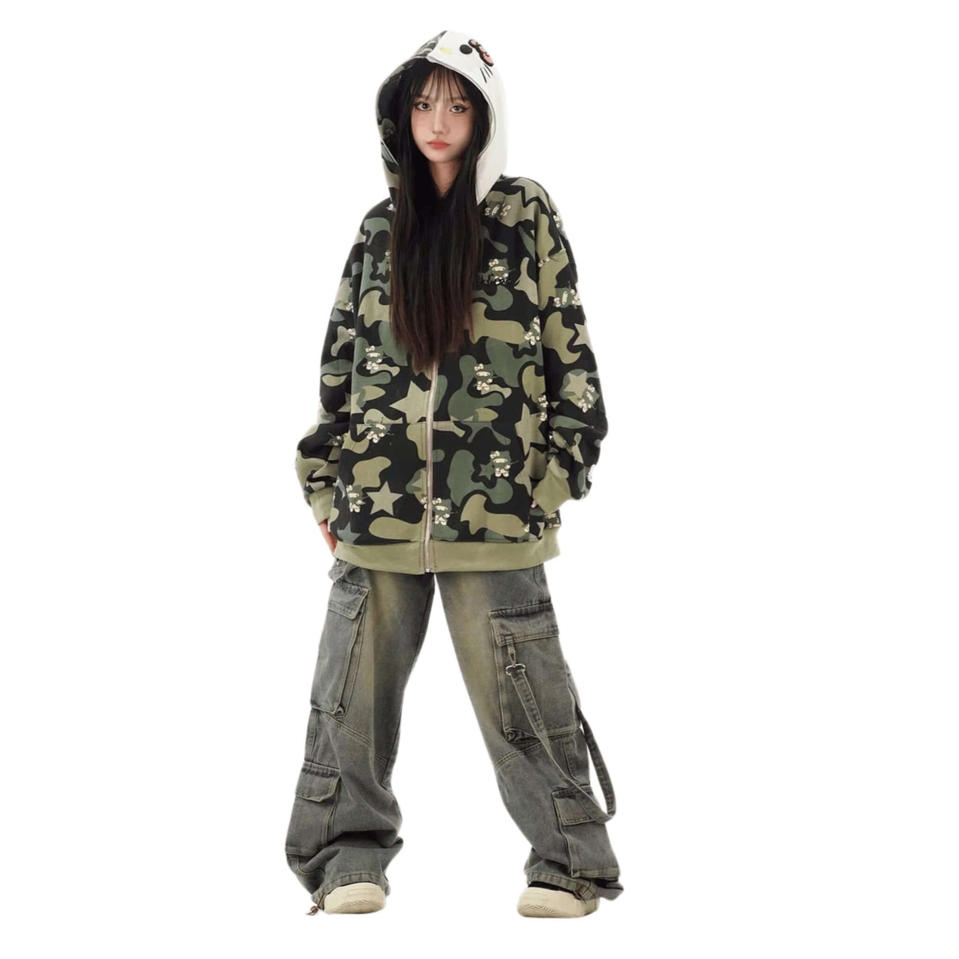 HelloKitty | Camouflage Zip-Hoodie - KittyCup-Heaven
