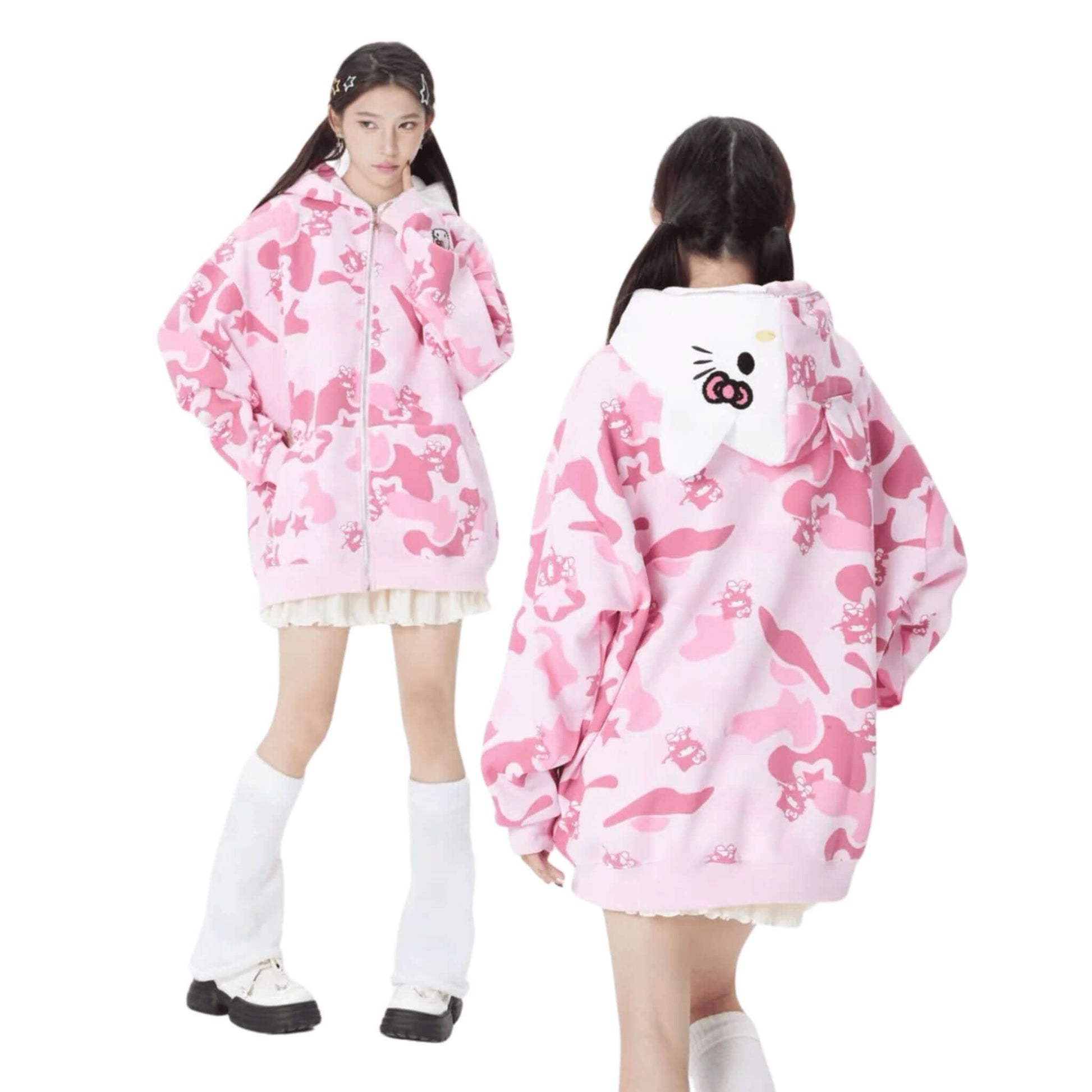 HelloKitty | Camouflage Zip-Hoodie - KittyCup-Heaven
