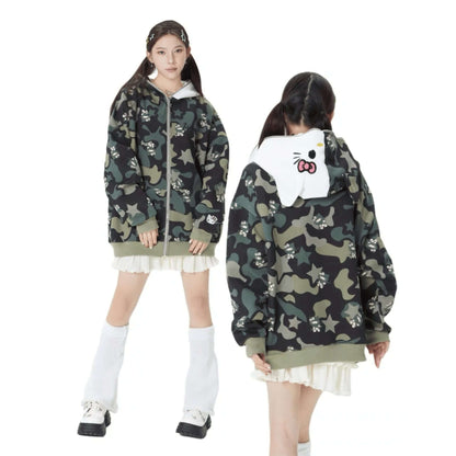 HelloKitty | Camouflage Zip-Hoodie - KittyCup-Heaven